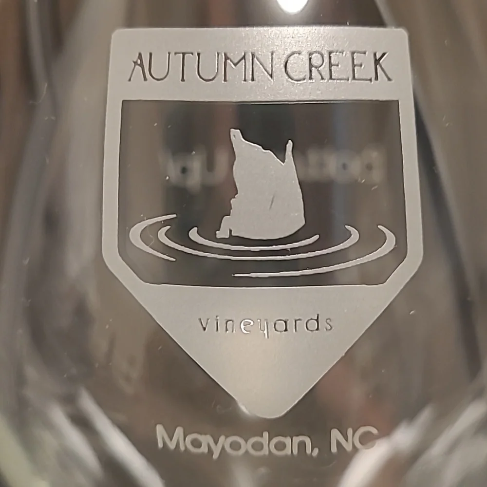 Autumn Creek Vineyards, Bottoms Up Wine Glass